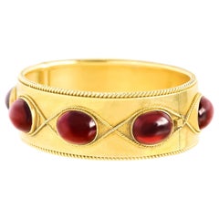 Antique Garnet Set Gold Bracelet