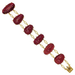 Antique Garnet-Set Gold Bracelet