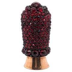 Antique Garnet Silver and Gold Desk Seal, Circa 1850