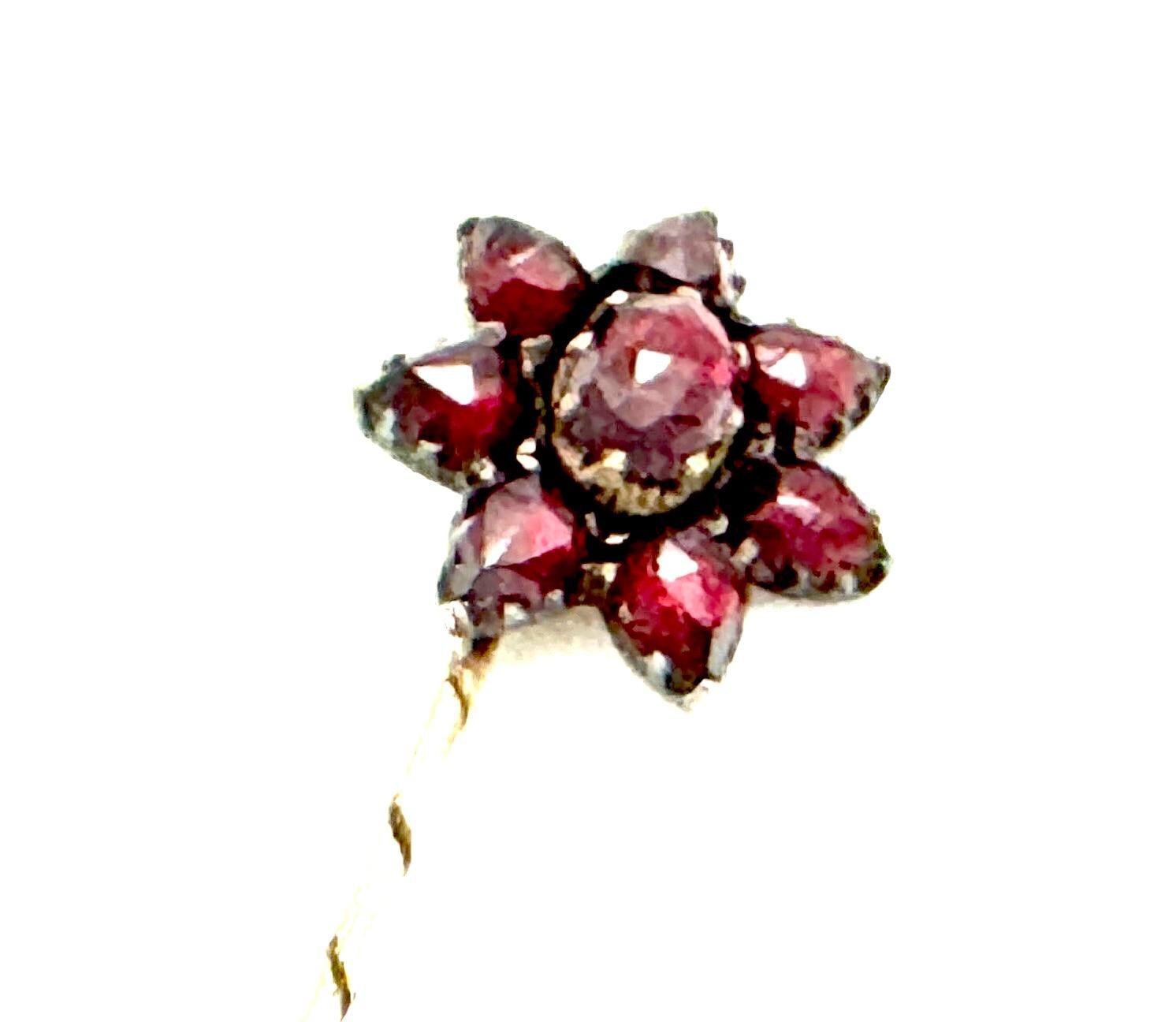 Taille mixte Antique Garnet Star Stick Pin en vente