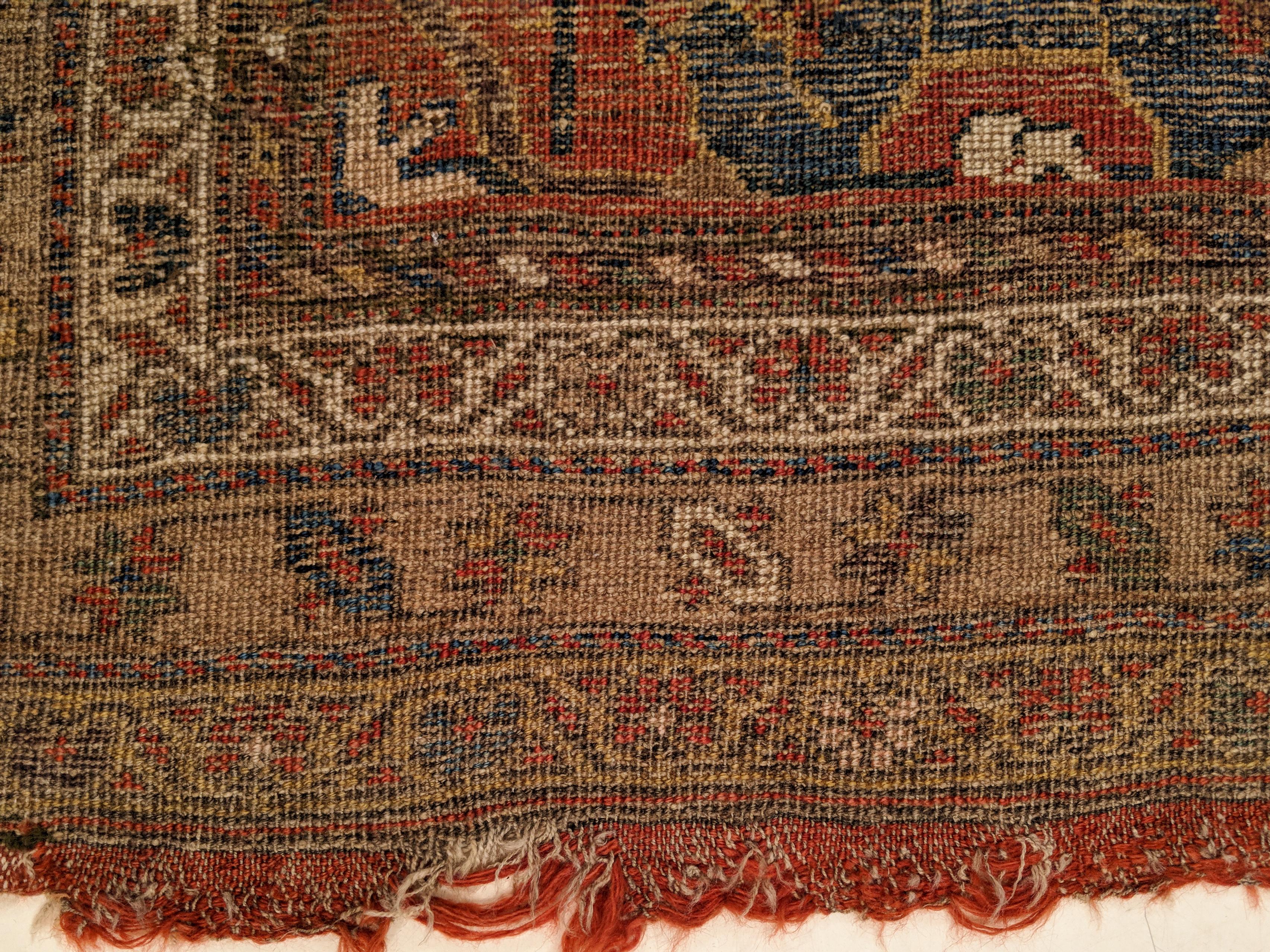 Tabriz Antique Garrus Bijar Rug with Strapwork Split-Leaf Arabesques For Sale