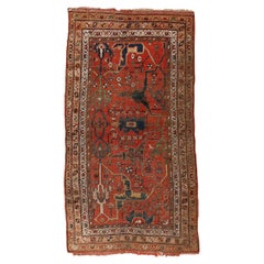 Antique Garrus Bijar Rug with Strapwork Split-Leaf Arabesques