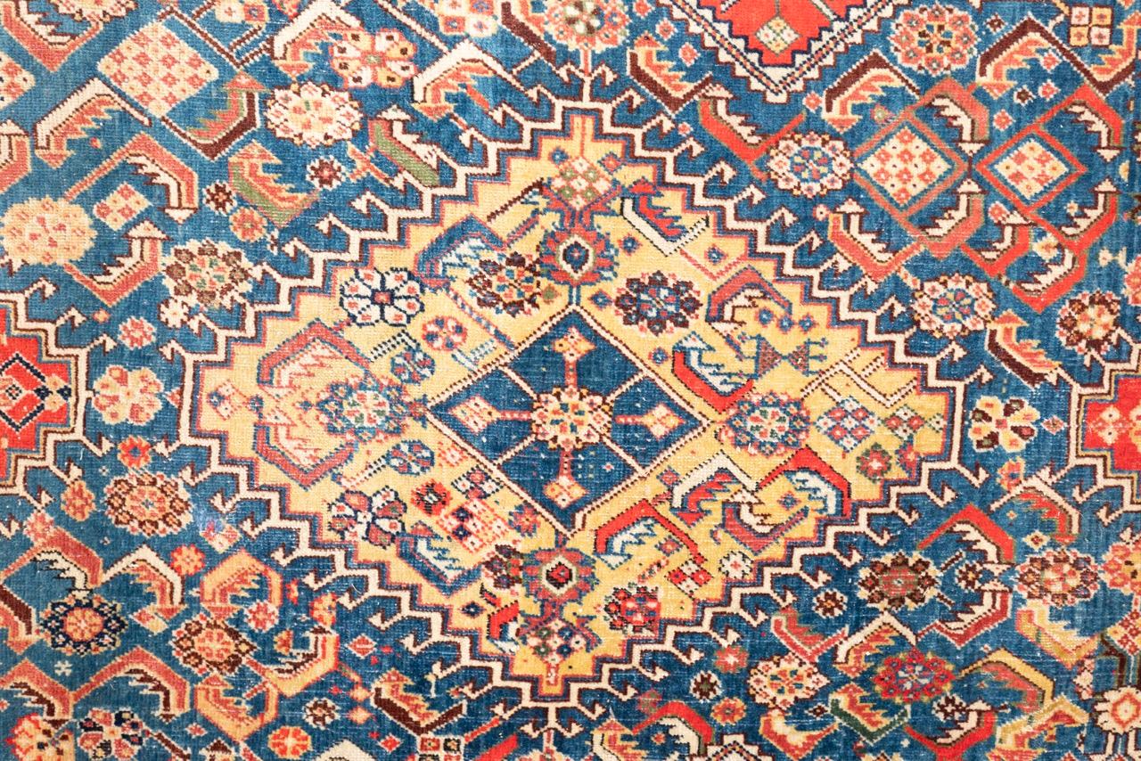 Hand-Woven Antique Gashgai Long Rug For Sale
