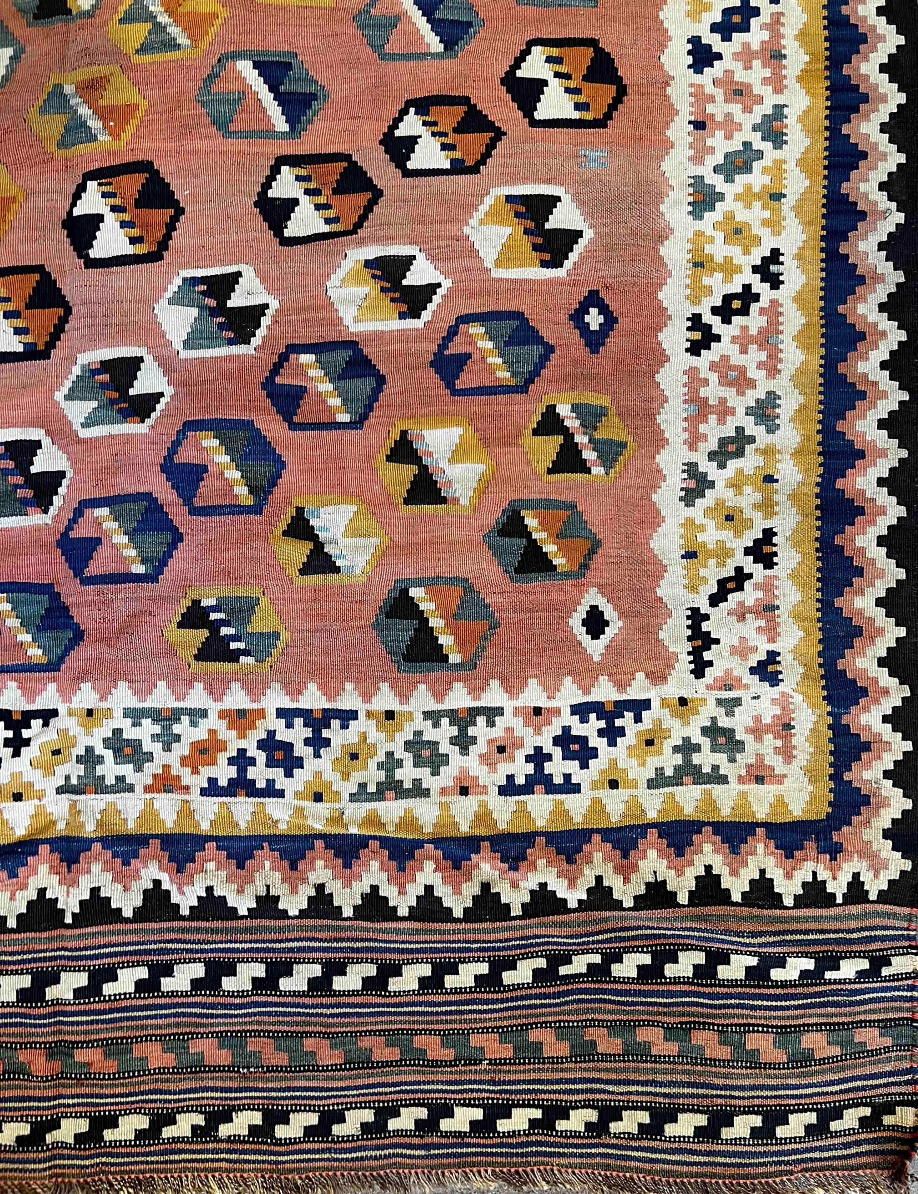 Tissé à la main Tapis Kilim antique Gashgai en laine - N° 461 en vente