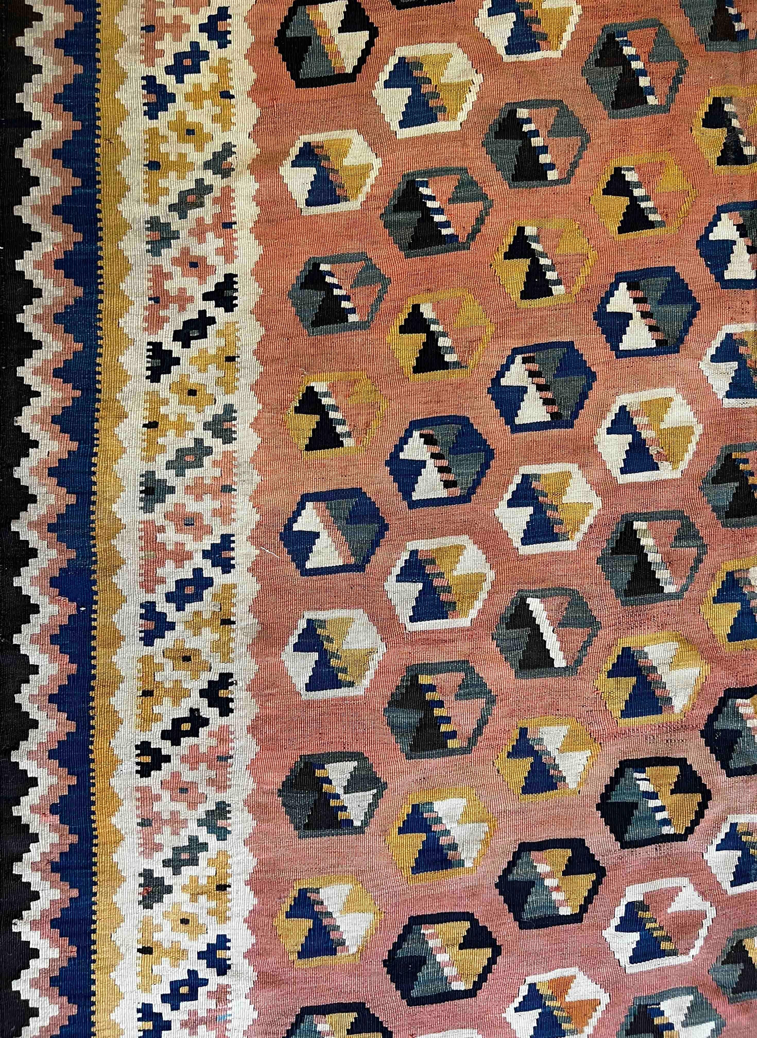 Tapis Kilim antique Gashgai en laine - N° 461 en vente 1
