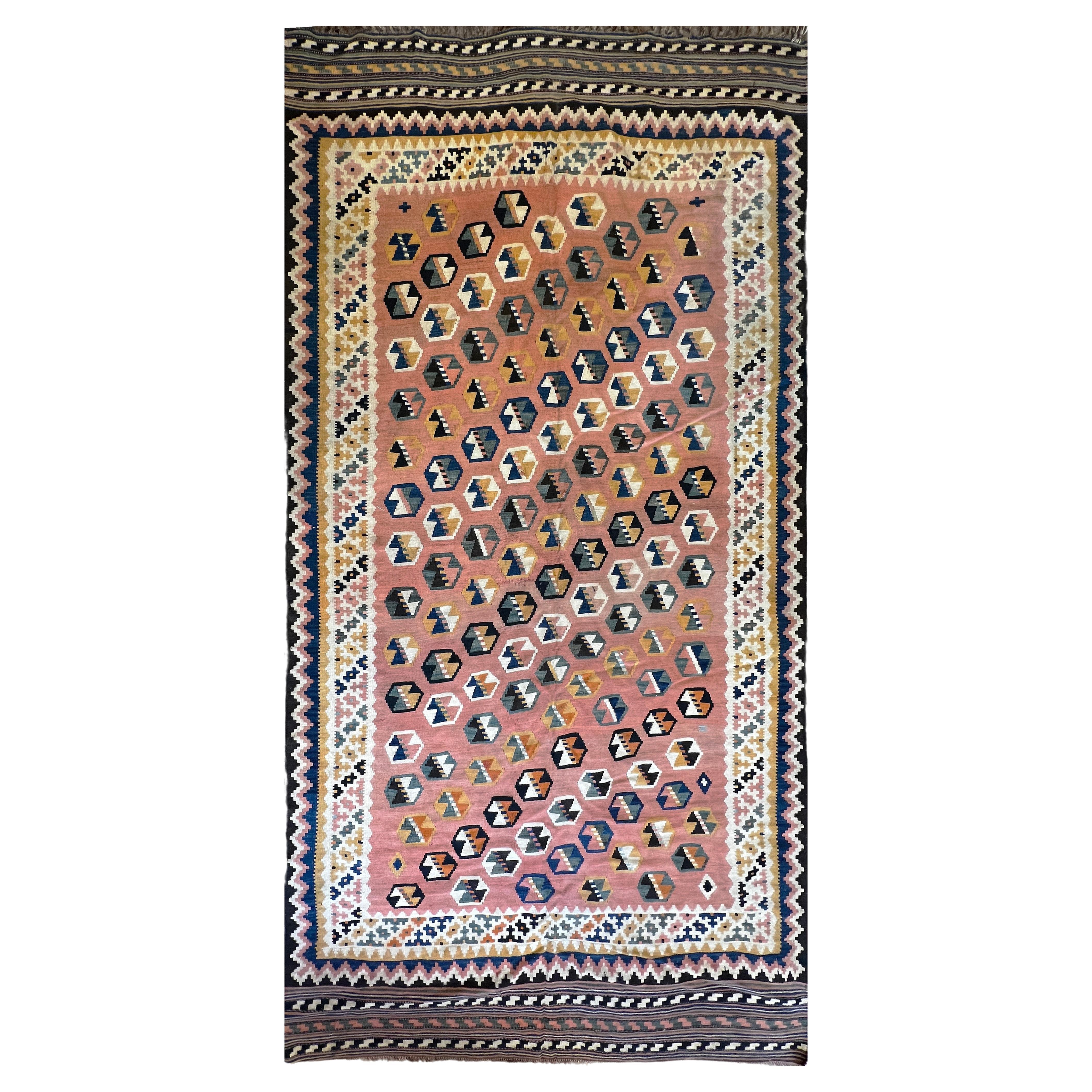 Tapis Kilim antique Gashgai en laine - N° 461 en vente