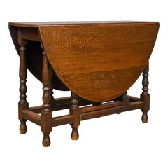 Antique Gate Leg Table, Edwardian, English, Oak, Country Kitchen, circa 1910