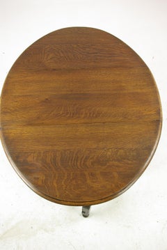 Table ancienne à pieds de porte:: table ovale à feuilles tombantes Barley Twist:: Écosse:: années 1920