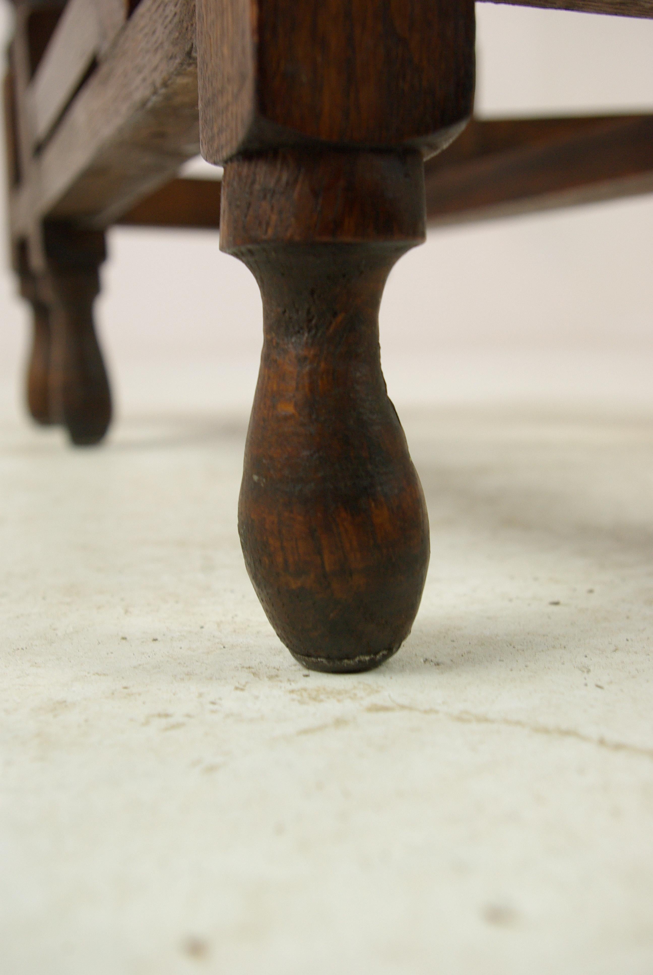 Hand-Crafted Antique Gateleg Table, Barley Twist Oval Drop Leaf Table, Scotland 1920s, B1417