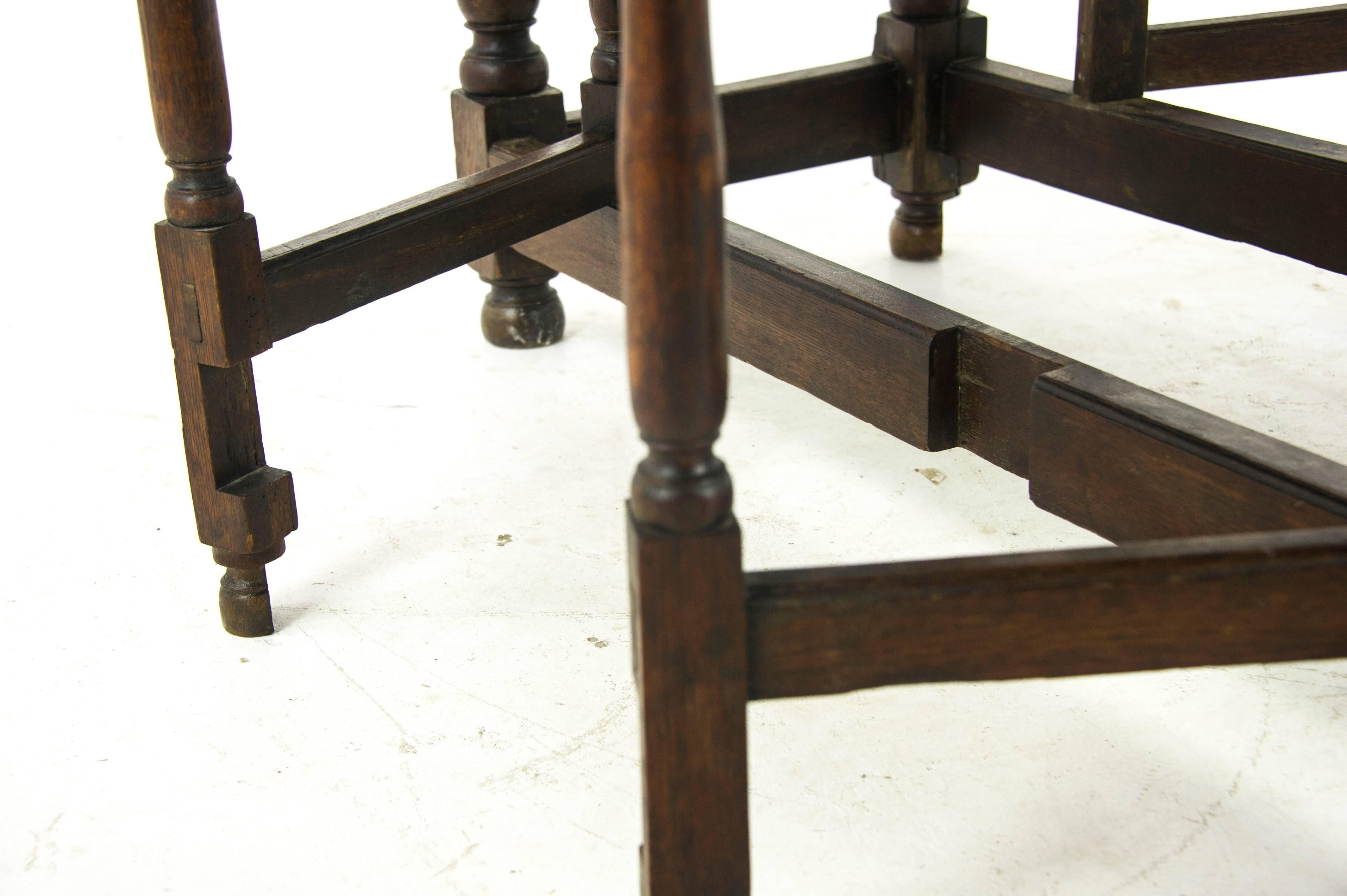 Antique Gateleg Table, Drop-Leaf Table, Oak, Scotland 1800, B1031 In Good Condition In Vancouver, BC