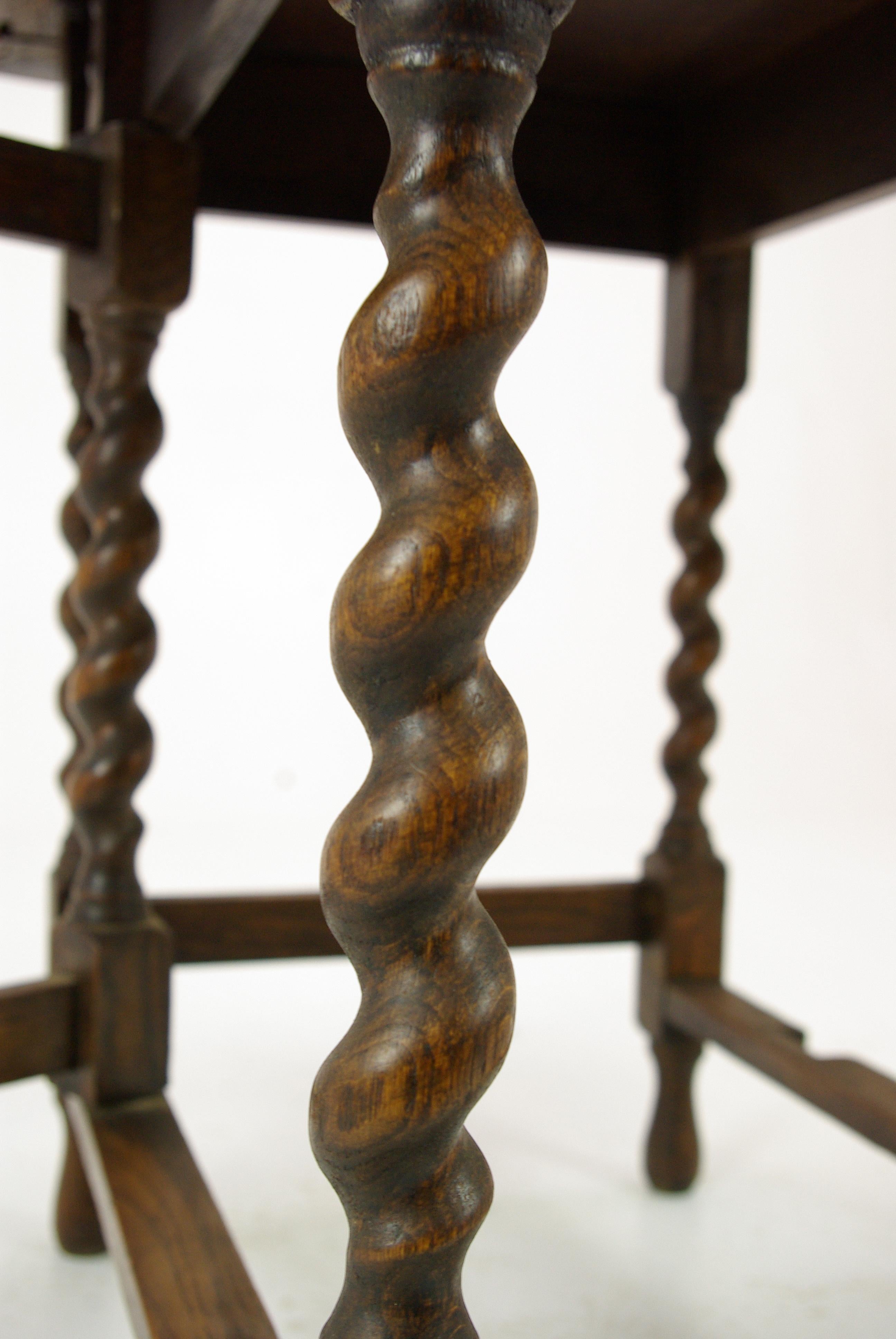 oak gateleg table with barley twist legs