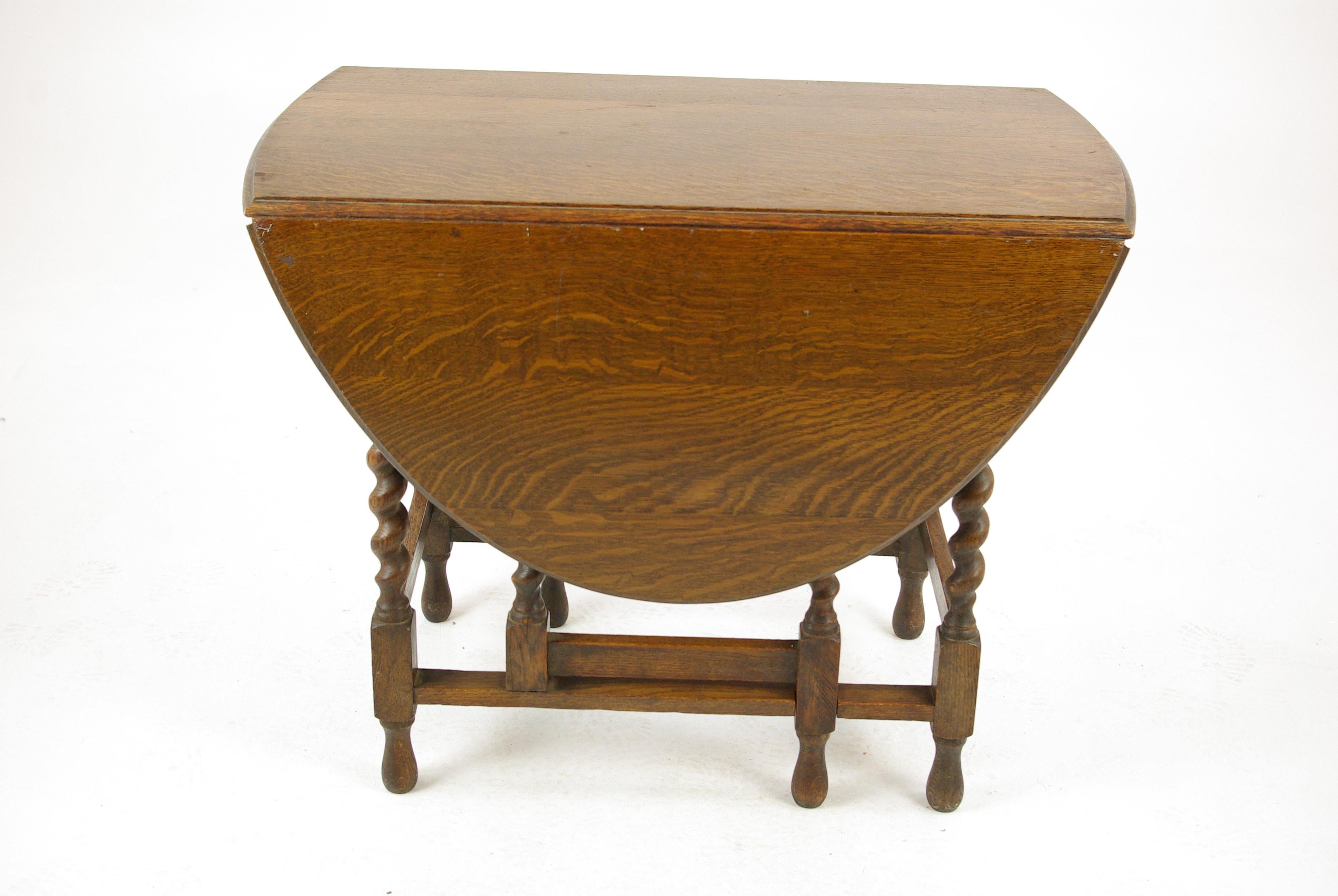 oak drop leaf table with barley twist legs