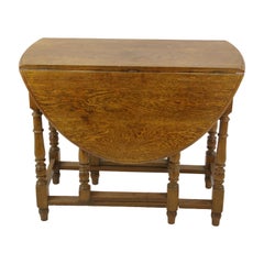 Antique Gateleg Table:: Table ovale à abattant en chêne:: Ecosse 1920s:: B1419