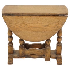 Ancienne table à abattant:: petite table à abattant:: chêne doré:: Écosse 1920:: B2791