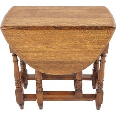 Antiker Gateleg Tisch:: Tiger Oak Drop-Leaf Tisch:: Schottland:: 1910:: B1899