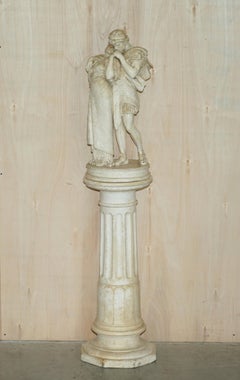 Antique G.B. Amendola Plaster Statue on Pedestal Frederic Leighton 1882 Painting