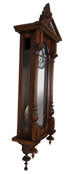 Antiguo Reloj de Pared Regulador Gebruder Resch Viena Nogal Recuerda Ovrm Federal