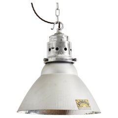 Antique GEC GECoRay Mercury Holophane Church Glass Kitchen Pendant  Light