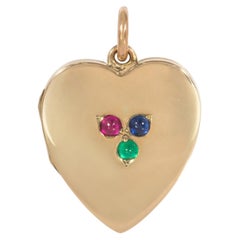 Antique gemset heart locket