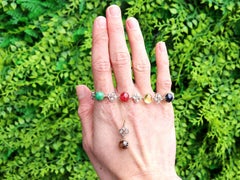 Antique Gemstone and Yellow Gold Bracelet and Pendant Suite