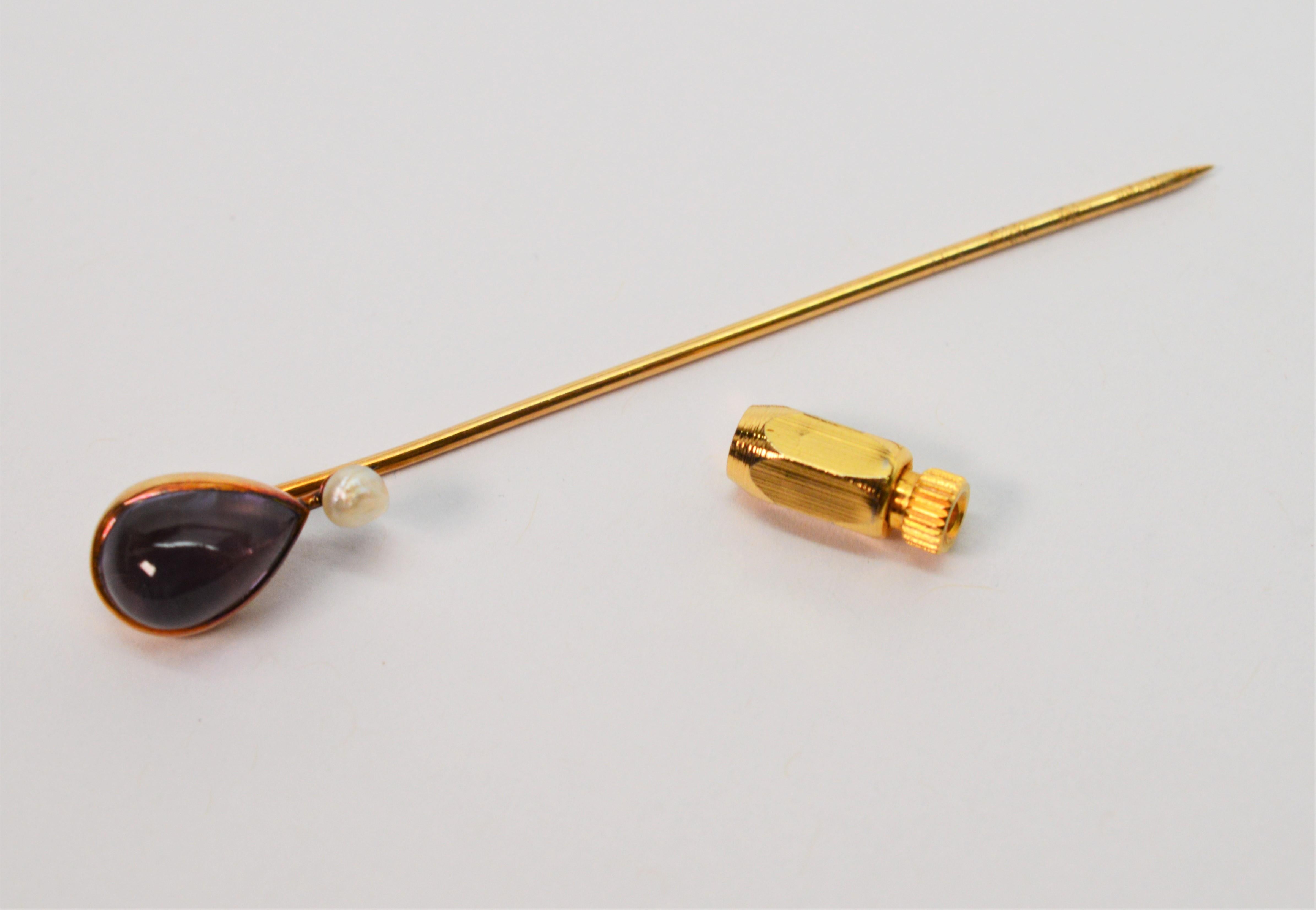 Antique Gemstone Decorative Gold Stick Pin Duo 4