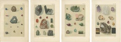 Antique Gemstone Prints, Diamond Garnet Tourmaline Set, Germany c.1900