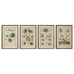 Antique Gemstone Prints, Diamond Garnet Tourmaline Set, Germany c.1900