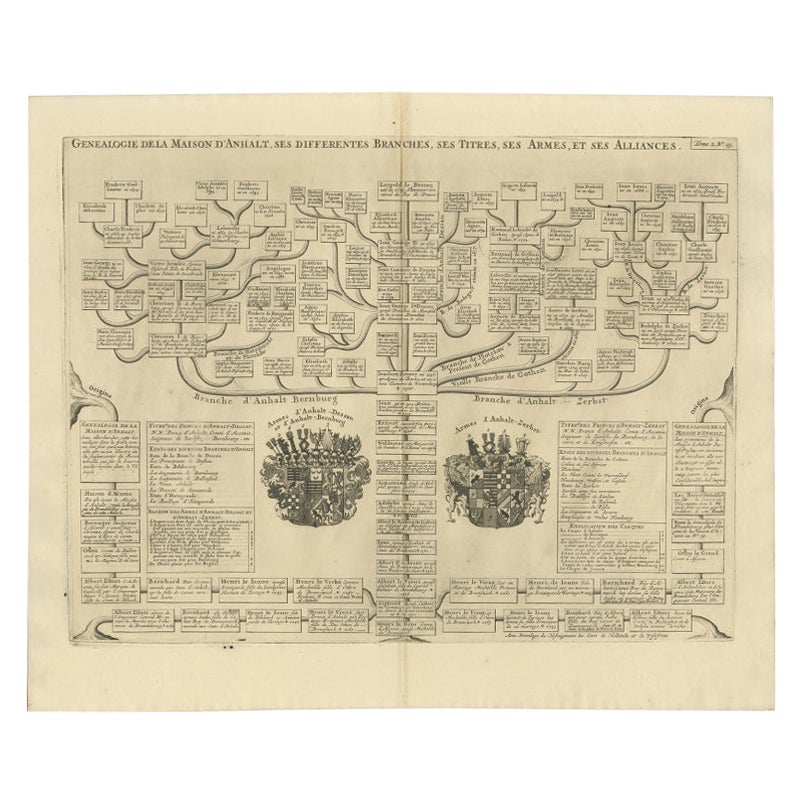 Carte de Genève ancienne du duché de Anhalt Dessau, Bernebourg et Zerbst, 1732