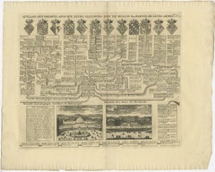 Antique Genealogy Chart of the Valois House in France, 1732