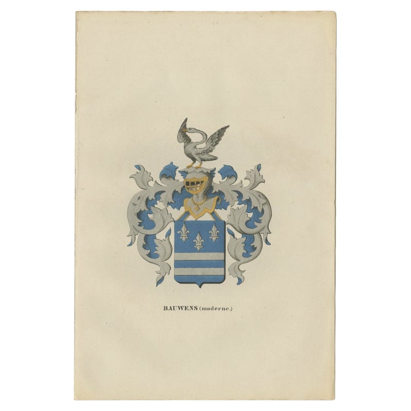 Impression ancienne de la lignée de la famille des "Bauwens", 1862
