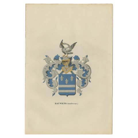 Antique Genealogy Print of the 'Bauwens' Family, 1862