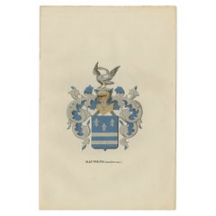 Antique Genealogy Print of the 'Bauwens' Family, 1862