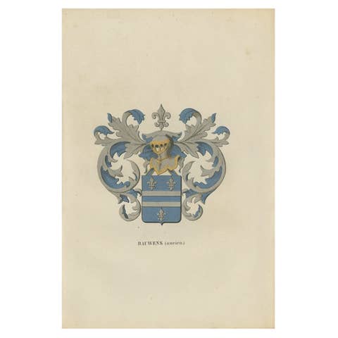 Antique Genealogy Print of the 'Bauwens' Family, 1862