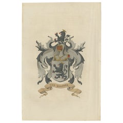 Impression Genealogie ancienne de la famille belge Van Malcote, 1862