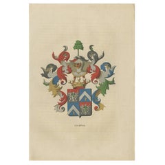 Antique Genealogy Print of the 
De Custis
 Family, 1862