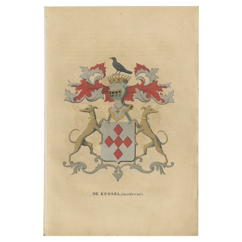 Antiker Genealogy-Druck der Familie „De Kessel“ von Herckenrode, 1862 im Angebot
