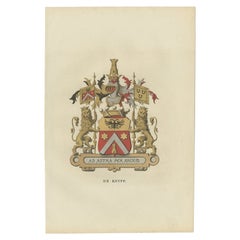 Antique Genealogy Print of the 'De Knyff' Family, 1862