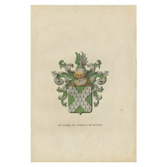 Antique Genealogy Print of the 
De Kuyper
 Family by Herckenrode, 1862