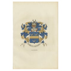 Antique Genealogy Print of the 'Odemaer' Family by Herckenrode, 1862