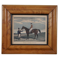 Antique General Gilbert on Vision Colored Equestrian Horse Jockey Engraving
