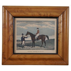 Antique General Gilbert on Vision Colored Equestrian Horse Jockey Engraving
