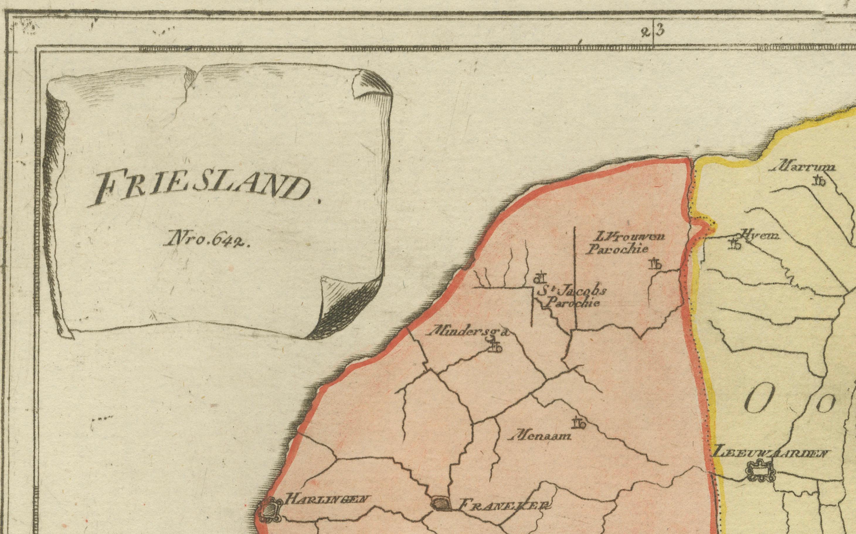 Autrichien Ancienne carte générale de la Frise - Carte provinciale hollandaise par von Reilly, 1791 en vente