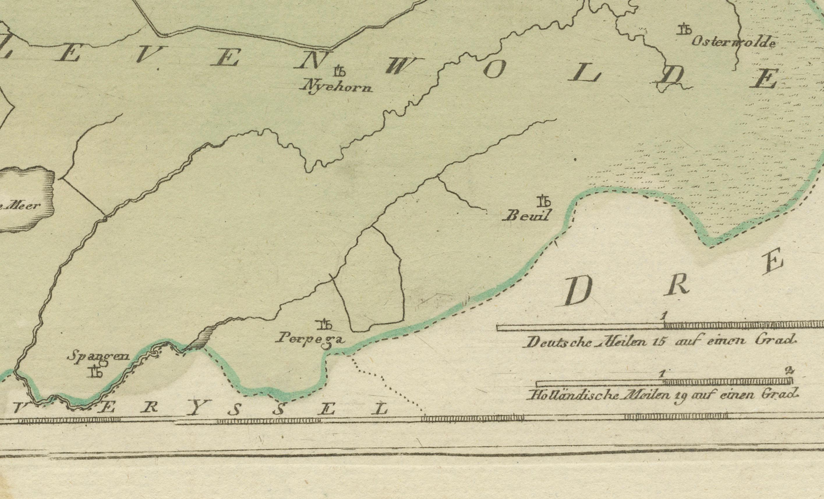 Ancienne carte générale de la Frise - Carte provinciale hollandaise par von Reilly, 1791 Bon état - En vente à Langweer, NL