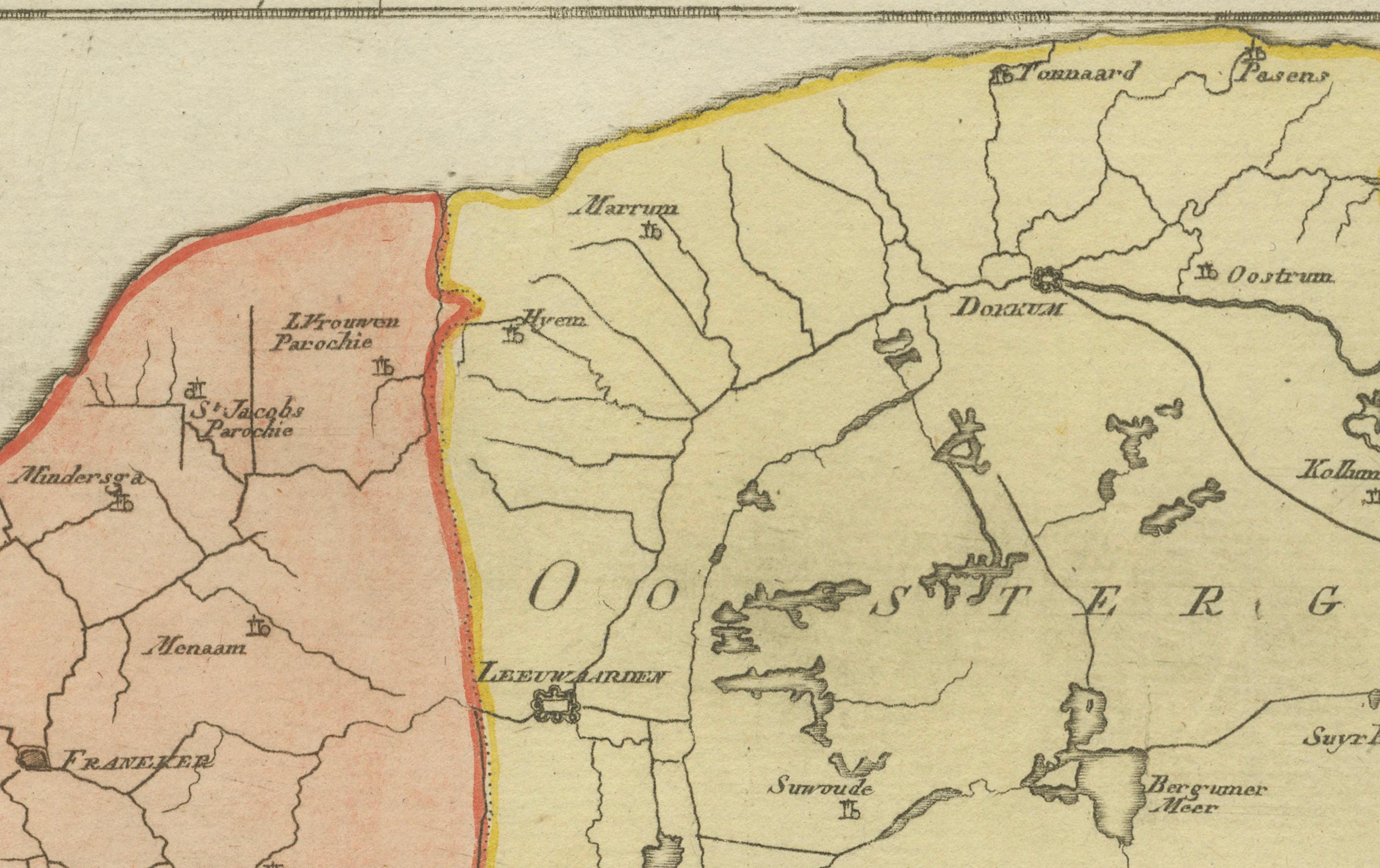 Ancienne carte générale de la Frise - Carte provinciale hollandaise par von Reilly, 1791 en vente 1