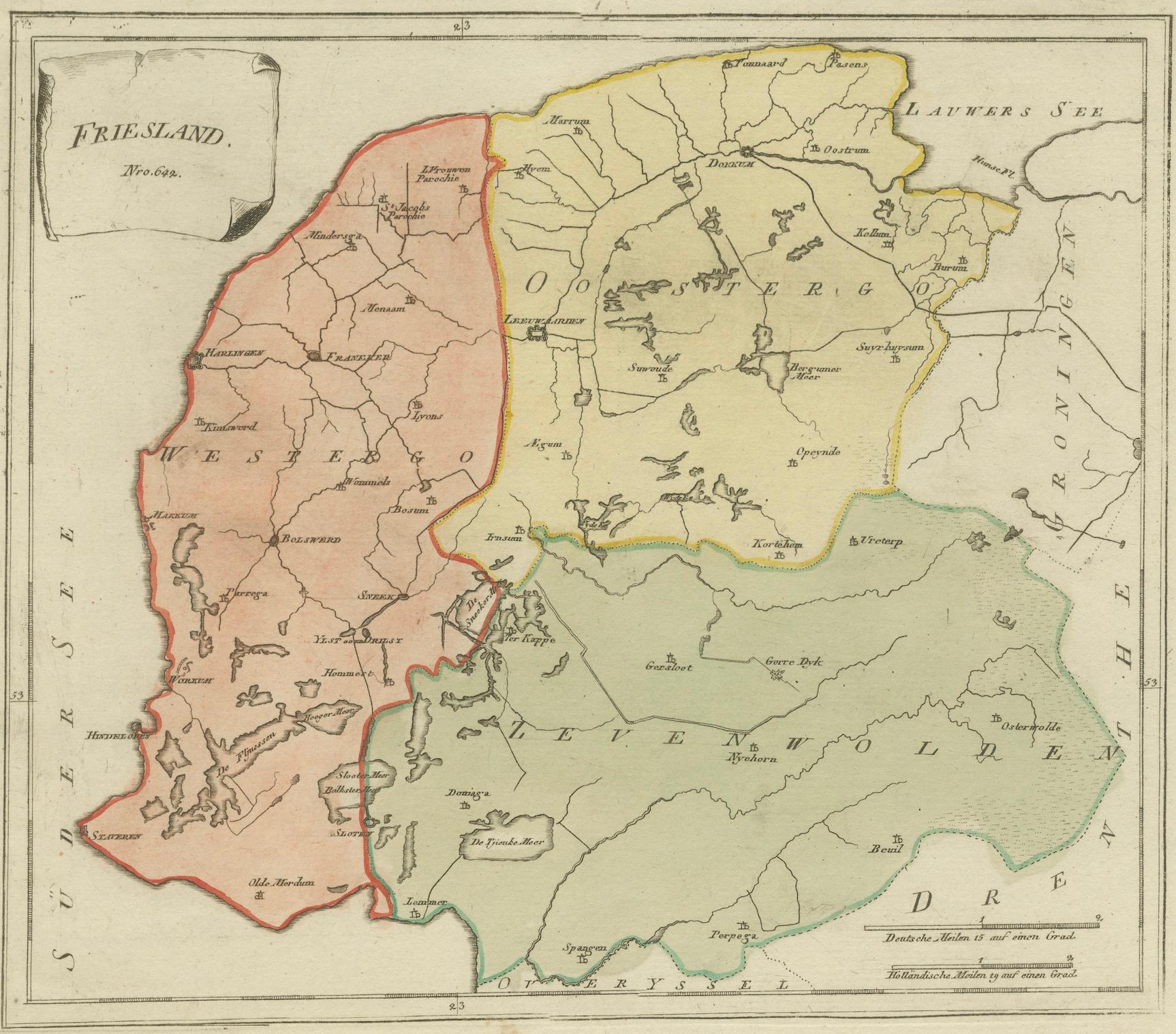 Ancienne carte générale de la Frise - Carte provinciale hollandaise par von Reilly, 1791 en vente 2