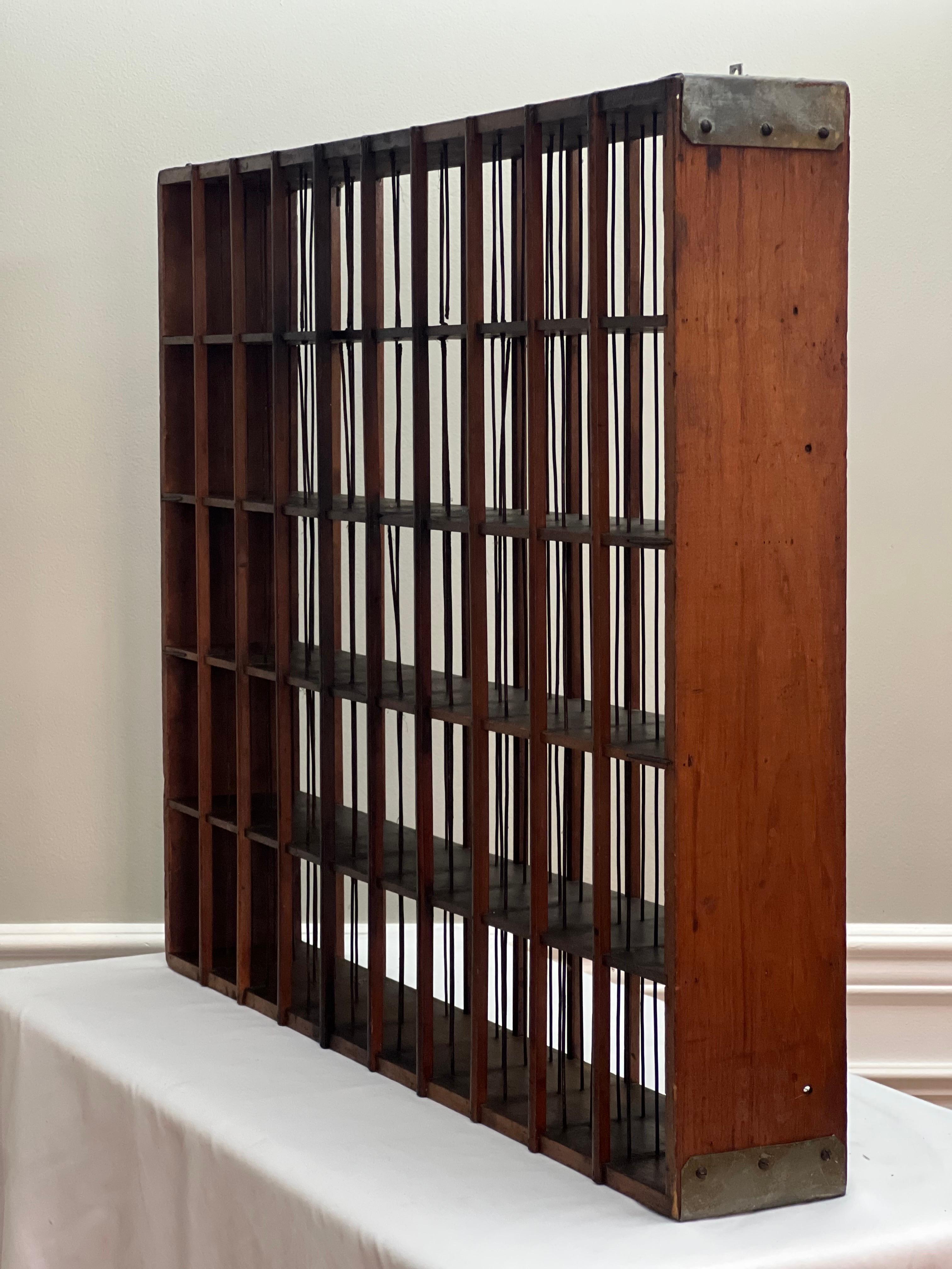 Hand-Crafted Antique General Store or Apothecary Cubby Cabinet Shelves with 50 Compartments