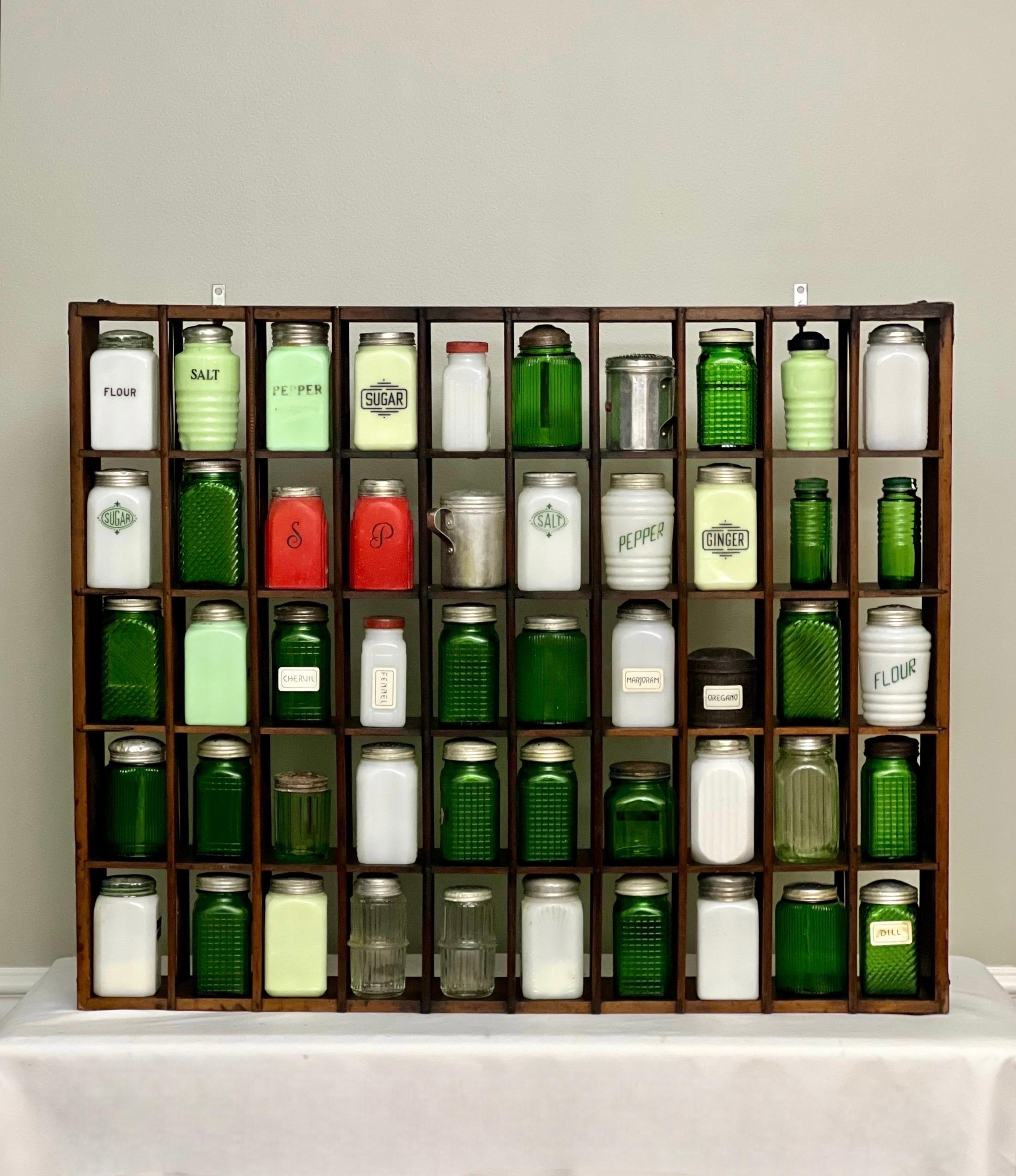 19th Century Antique General Store or Apothecary Cubby Cabinet Shelves with 50 Compartments For Sale