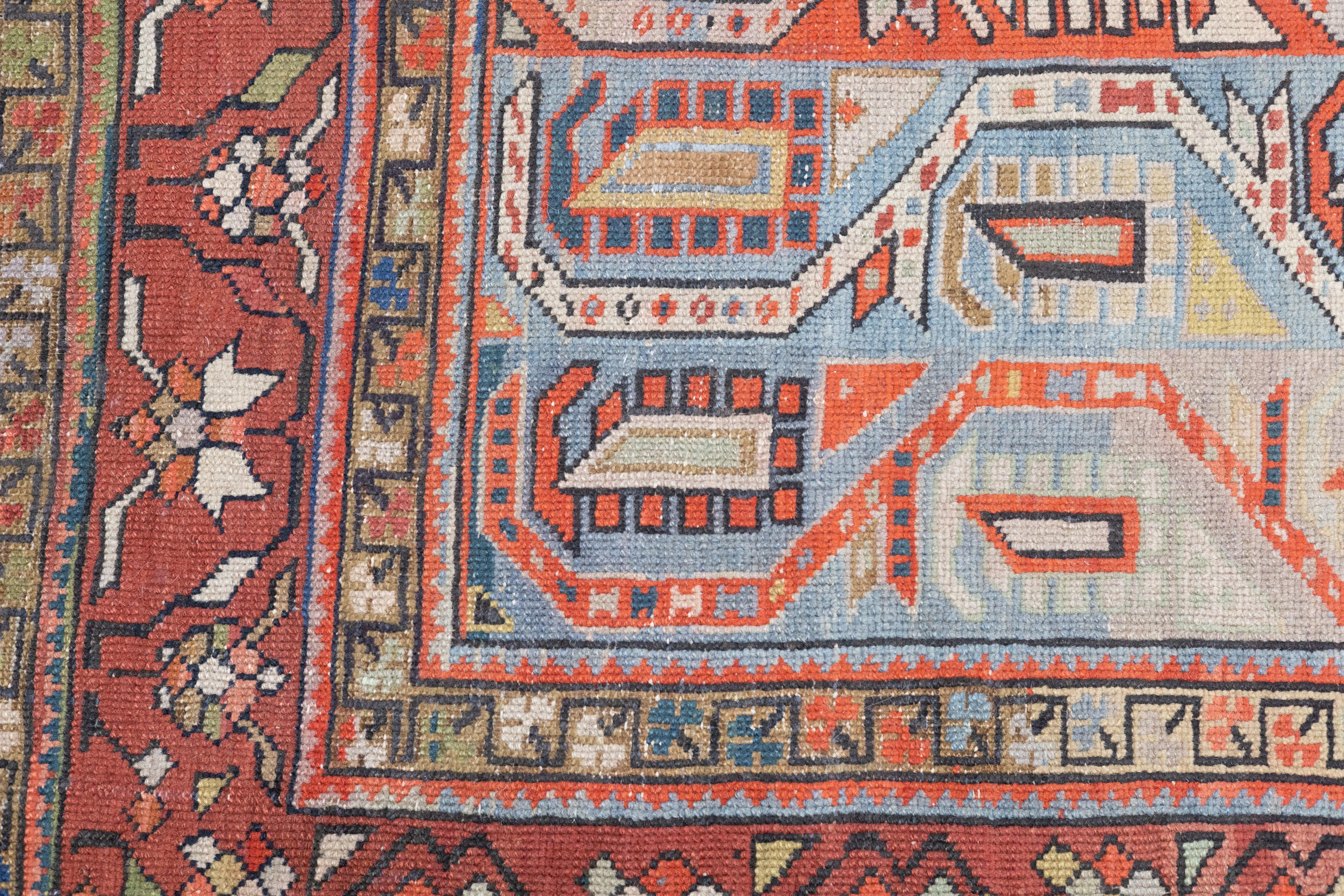Alfombra antigua Genje Kazak 3'11'' x 11'1'' en venta 1