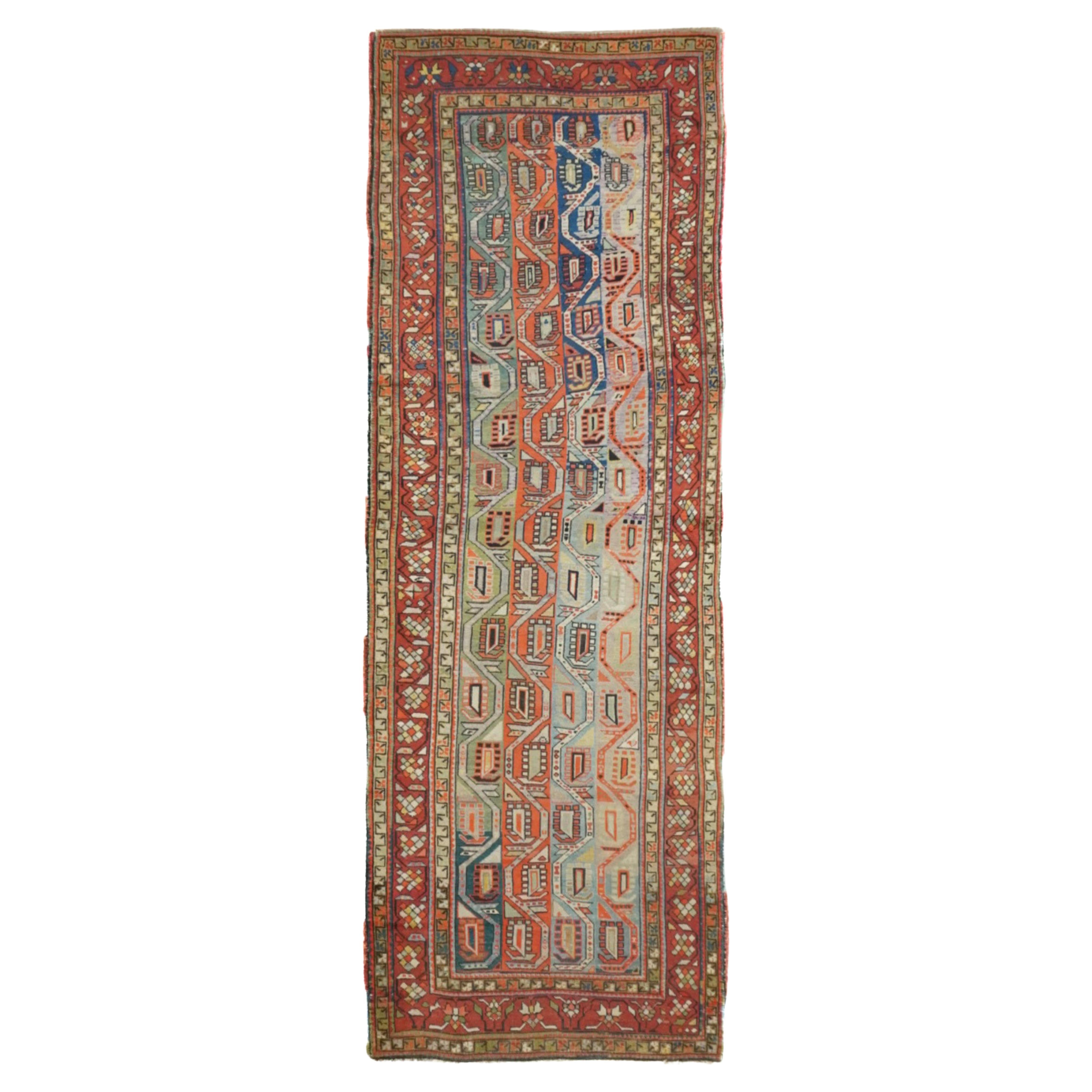 Antique Genje Kazak Rug 3'11'' x 11'1''