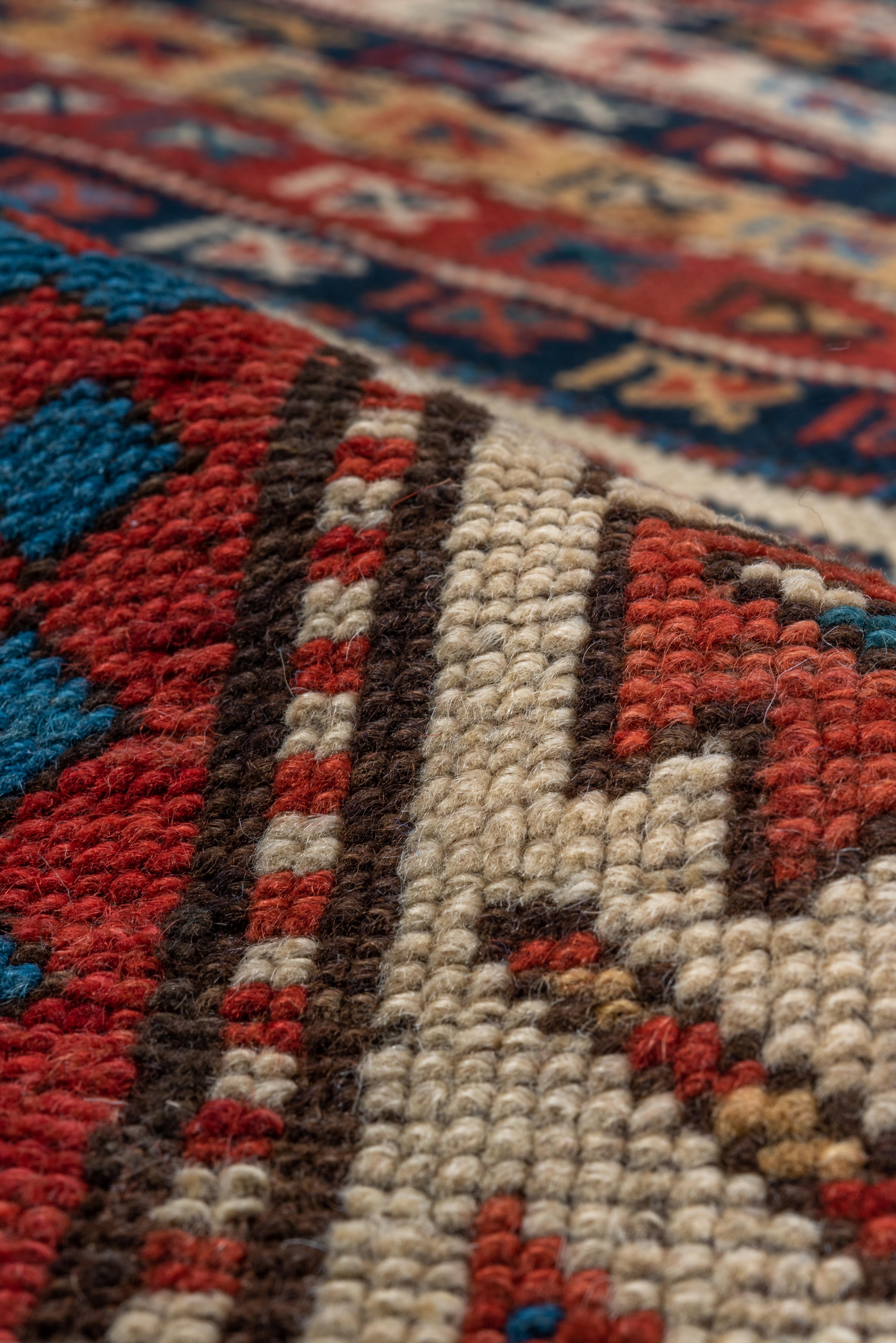 Antique Genje Rug diagonal tribal stripe pattern In Good Condition For Sale In New York, NY